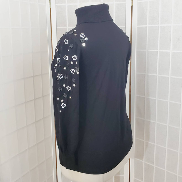 Alfani Floral Turtleneck Sweater Top Size: Medium - Picture 3 of 8